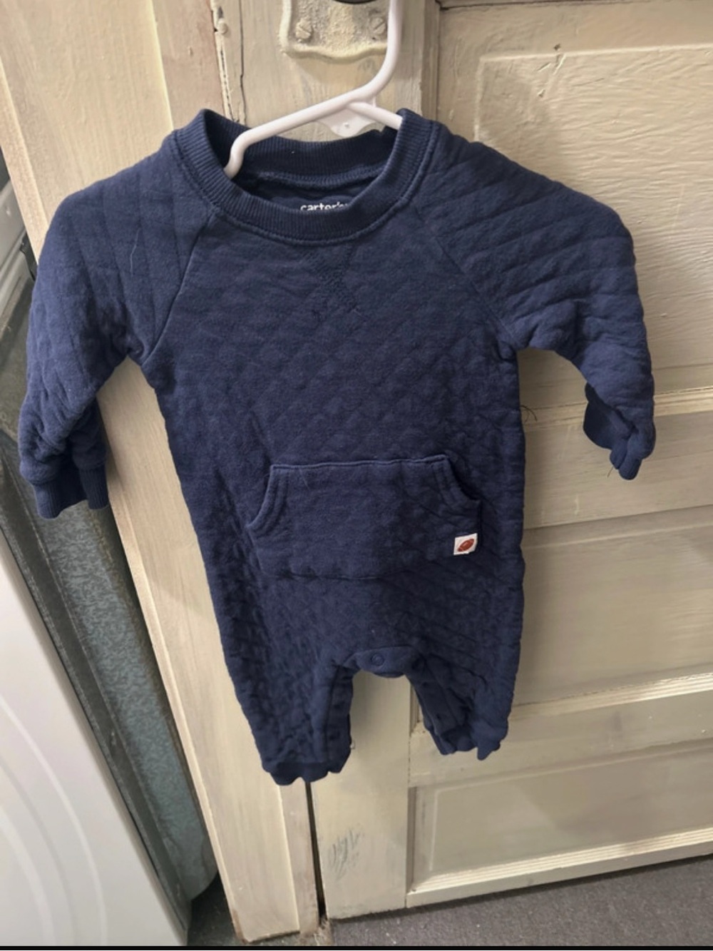 Carter's Quilted Navy Baby One-Piece with Front Pocket